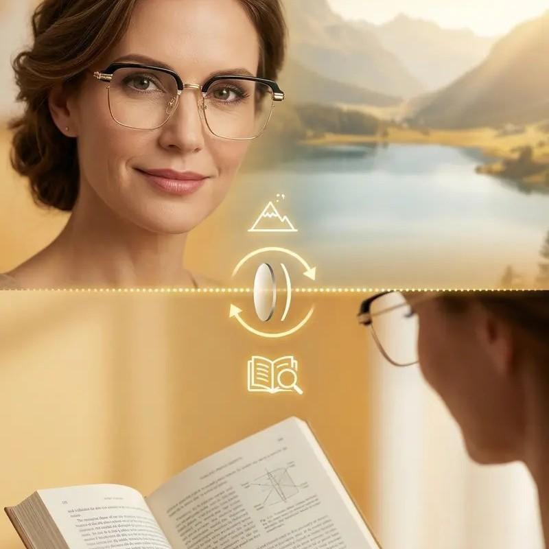 2026 New Auto-Focus Reading Glasses, HD Vision for Screen Time, Elderly Reading, Daily, PC Frame Material, Non-Color Changing