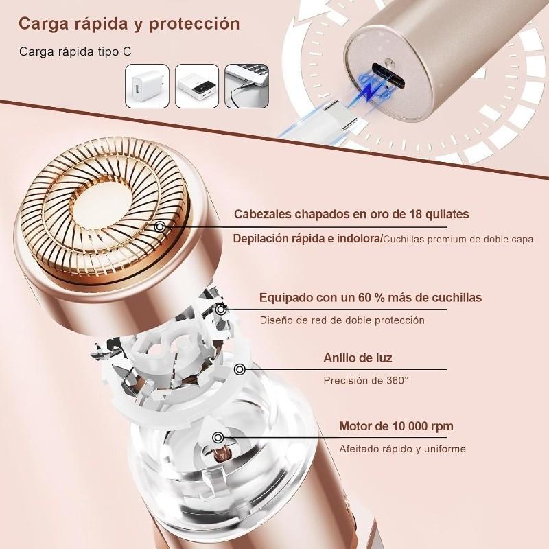 2-In-1 Multi-Functional Facial and Brow Trimmer, Electric Brow Trimmer, Lip and Body Hair Removal Tool, Facial Hair Care Tool, Women's Electric Razor