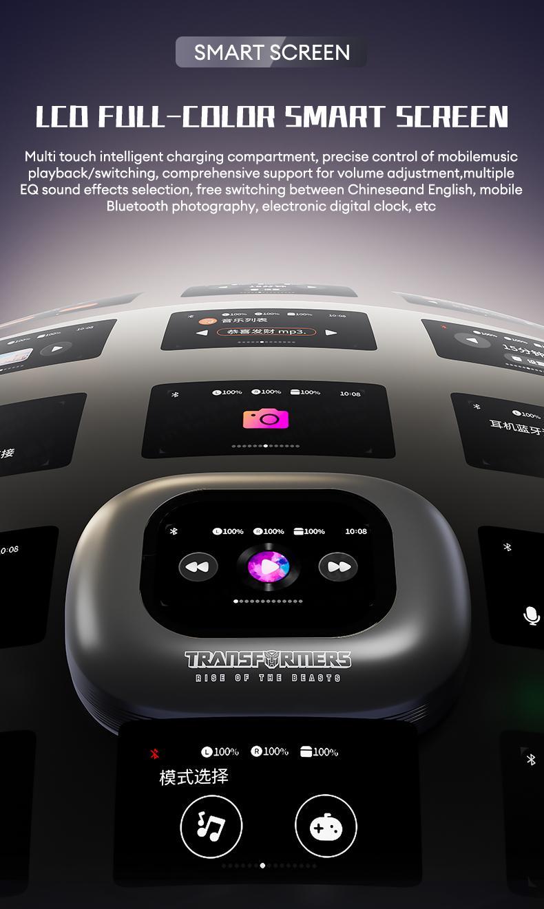 TRANSFORMERS TF-T78 OWS Touch Screen Bluetooth Earphones with Built-in 169-Language Translation, Support Playing Music & Phone Calls, Wireless Open Free Headphones Adaptive Anc Earbuds Tws Earbuds Audio Electronic Headset