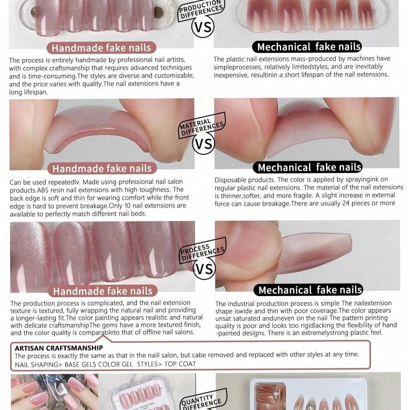 Y2K 10pc handmade press on nails Dark Gothic Rock style Prank-like black lips medium-length duckbill-shaped nail stickers, handmade, black French nail decorations with stud details. Suitable for women and girls, perfect for daily wear, attending concerts,