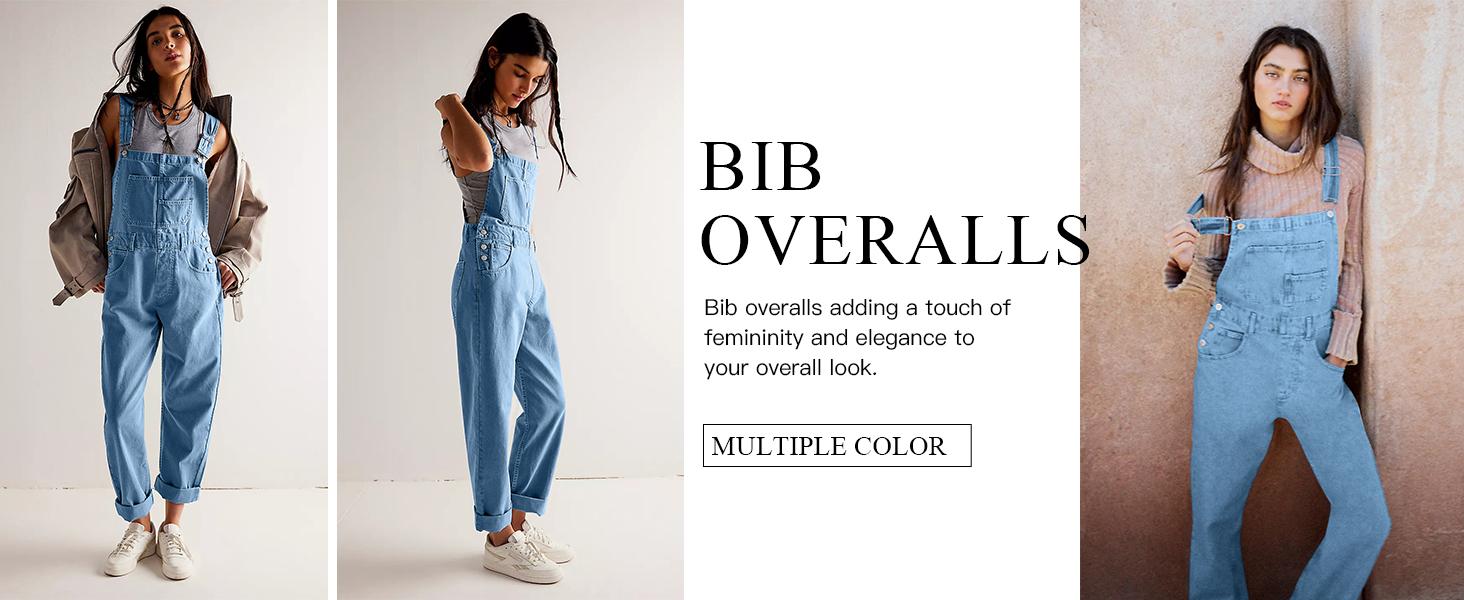 Danedvi Women's Casual Denim Overalls Adjustable Straps Jeans Pants Jumpsuits with Pockets