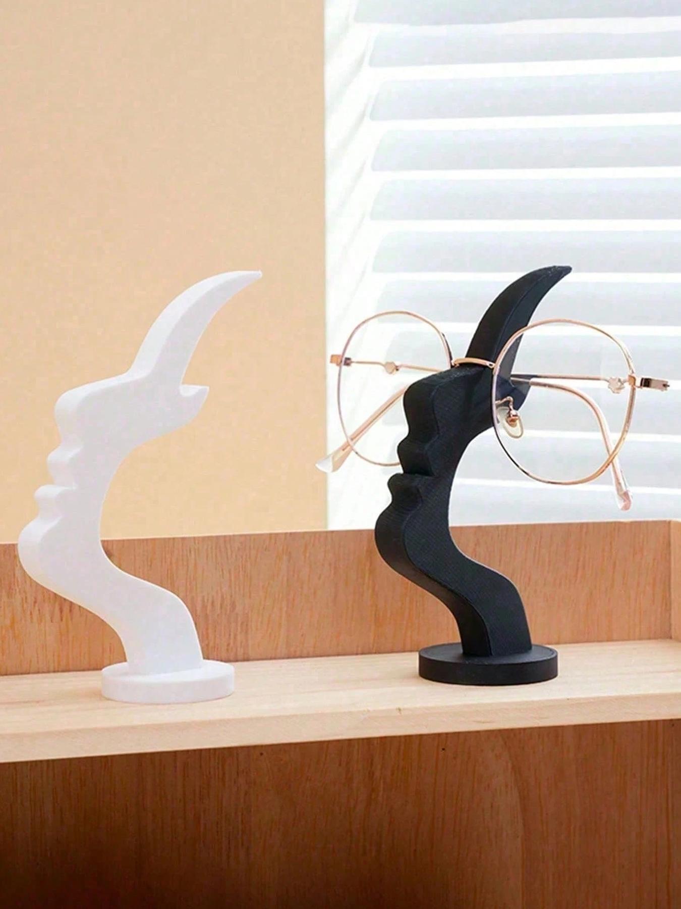 2pcs Modern Unique Arc-Shaped Eyeglass Frames, Creative Face Design Glasses Stand, Desktop Eyewear Holder,  Eyewear Accessories