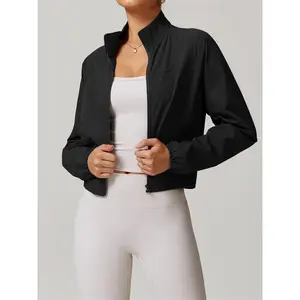 Women's Athletic Windbreaker Windproof Sun Protection Coat Lightweight Moisture-Wicking Active Jacket for Outdoor Yoga Jacket Top Athletic Jackets