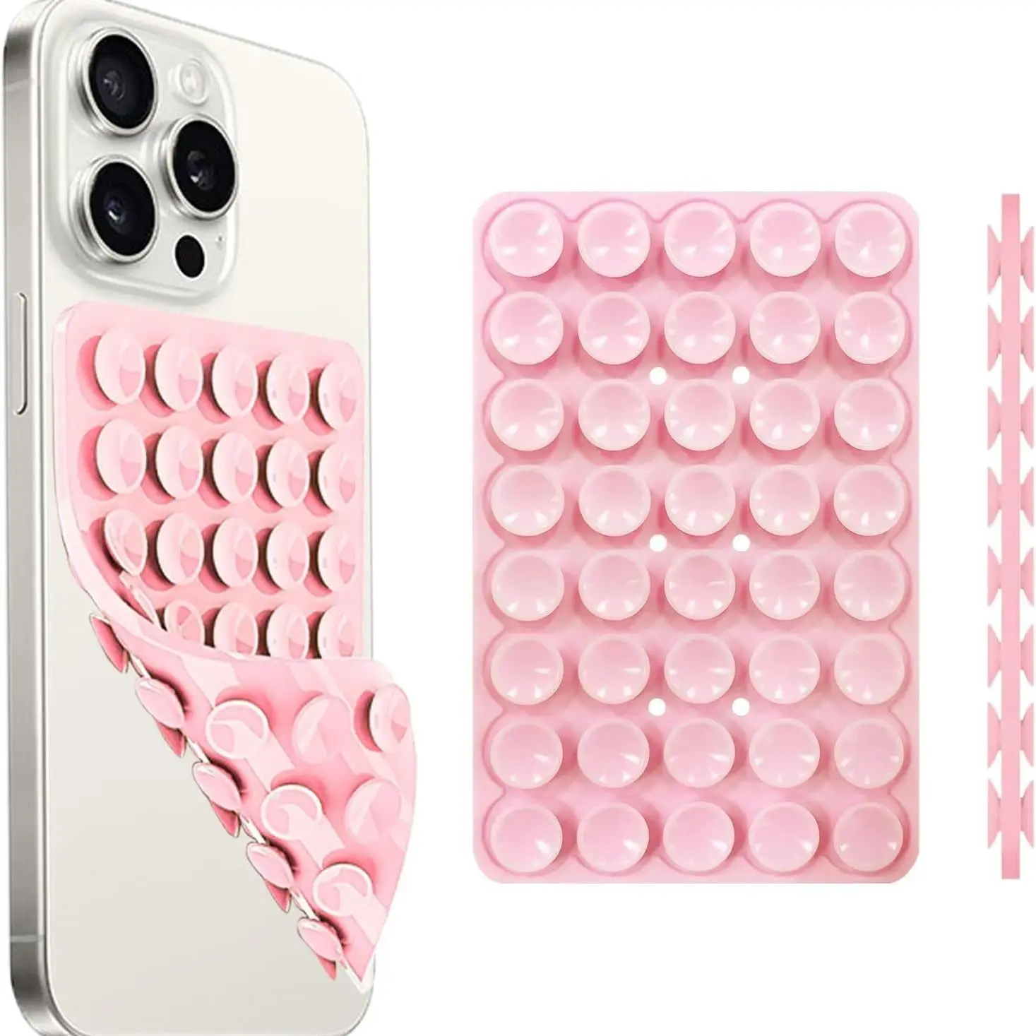 Silicone Suction Cup Phone Case Mount, 1 Count Double-Sided Multifunctional Phone Holder Mount, Hands-Free Strong Grip Holder for Selfies and Videos, Vacuum Phone Holder, Smartphone Mount, Phone Accessories, Non Slip Holder