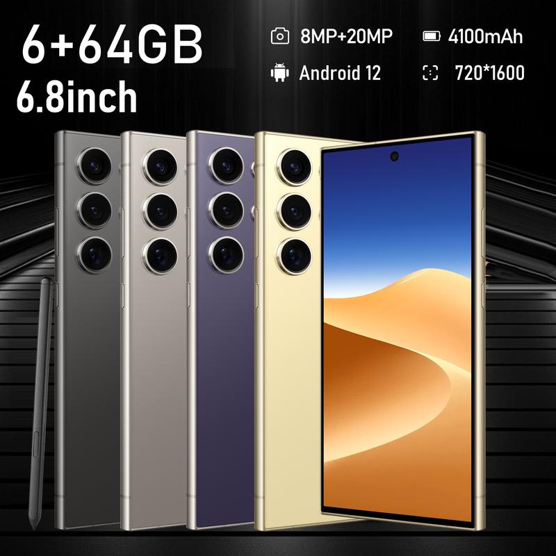 Android Smartphone, 6.8 Inch Large Screen 6+64GB ROM Dual SIM Phone, 20MP 4000mAh Battery Octa-core Processor Phone, Android Mobile Phones