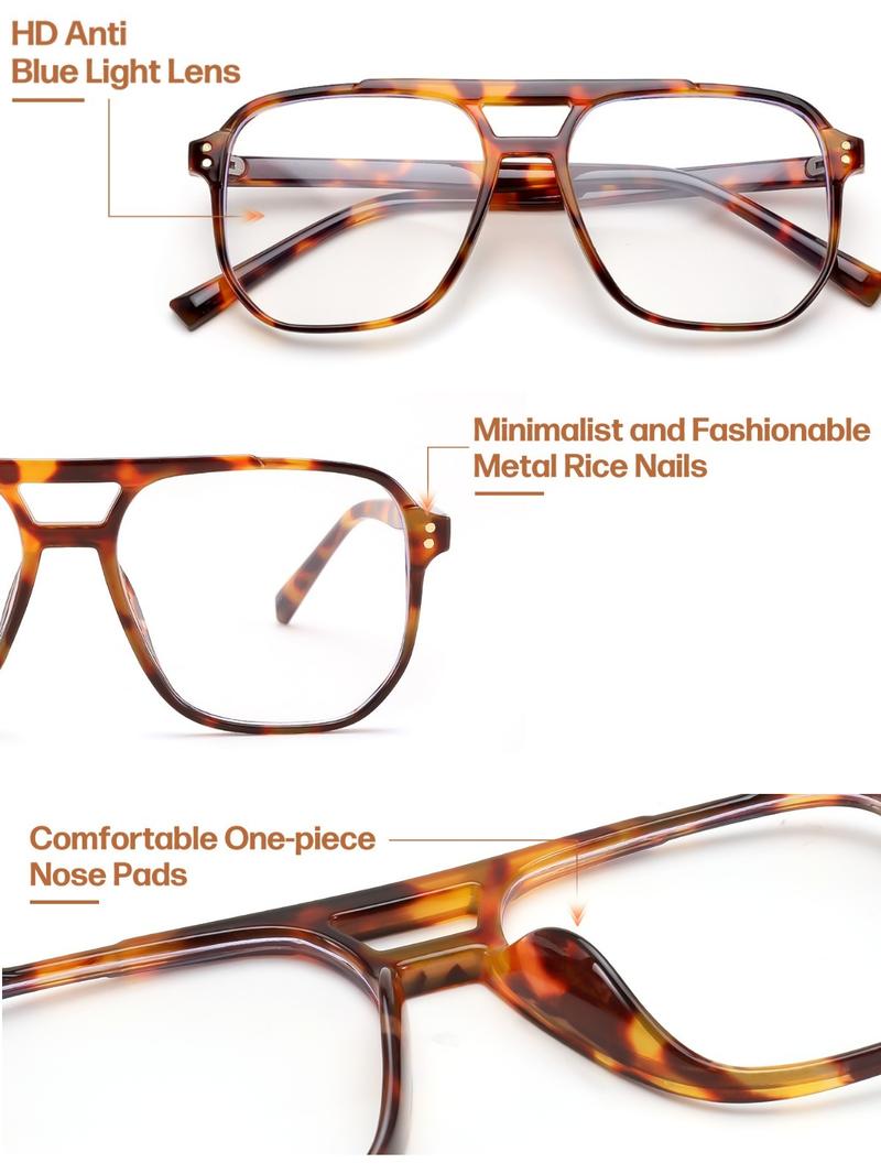 FEISEDY Blue Light Blocking Glasses Fake Nerd Clear Square Computer Lightweight Pilot Glasses Frame Oversized B2866 FEISEDY Blue Light Blocking Glasses Fake Nerd Clear Square Computer Lightweight Pilot Glasses Frame Oversized B2866