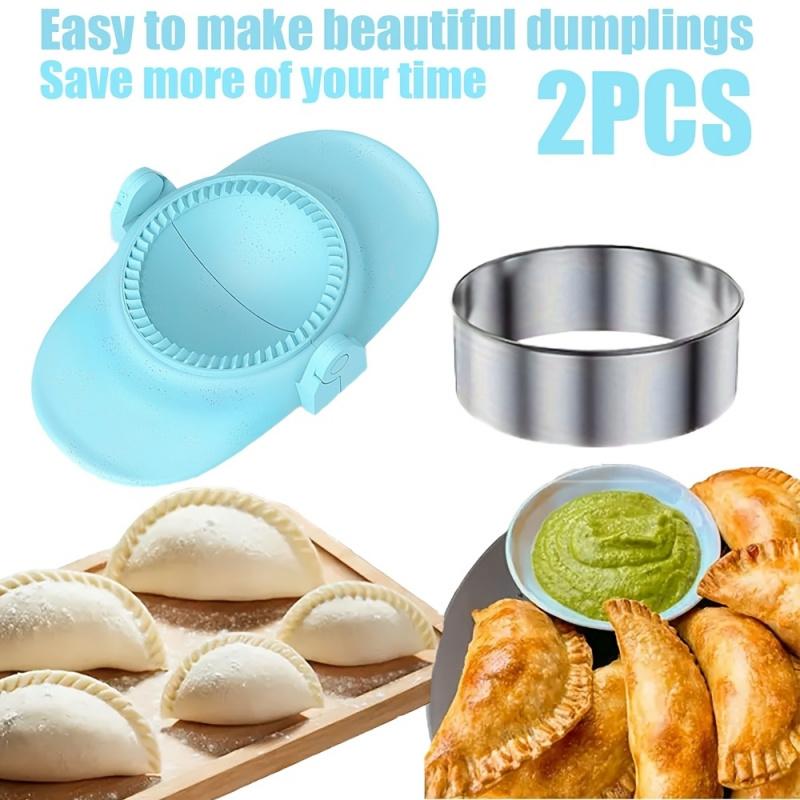 2pcs Dumpling Maker Tool Set, Round Cutter & Dumpling Press Mold, Creative DIY Kitchen Gadget, Dough Press Tool, Perfect Christmas Gift