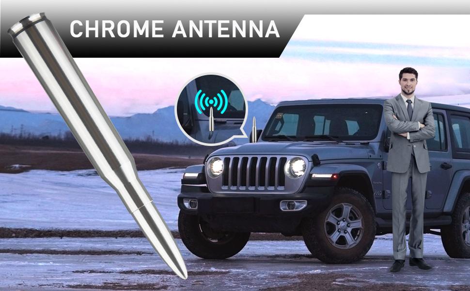 Antenna 50 Cal Car Truck Bullet Antenna Truck Accessories Universal Replacement for GMC Sierra 1500 Chevy Dodge Ram Silverado 1500 2500 3500 Ford F150 F250 F350 (Chrome) Antenna 50 Cal Car Truck Bullet Antenna Truck Accessories Universal Replacement for GMC Sierra 1500 Chevy Dodge Ram Silverado 1500 2500 3500 Ford F150 F250 F350 (Chrome)