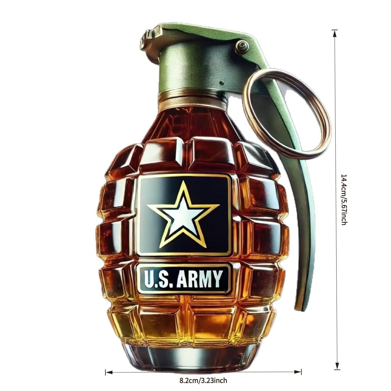 Viral Grenade Whiskey Bottle 1776-2026, Airtight Sealed Borosilicate Glass Decanter, Durable Design for Long-Lasting Use