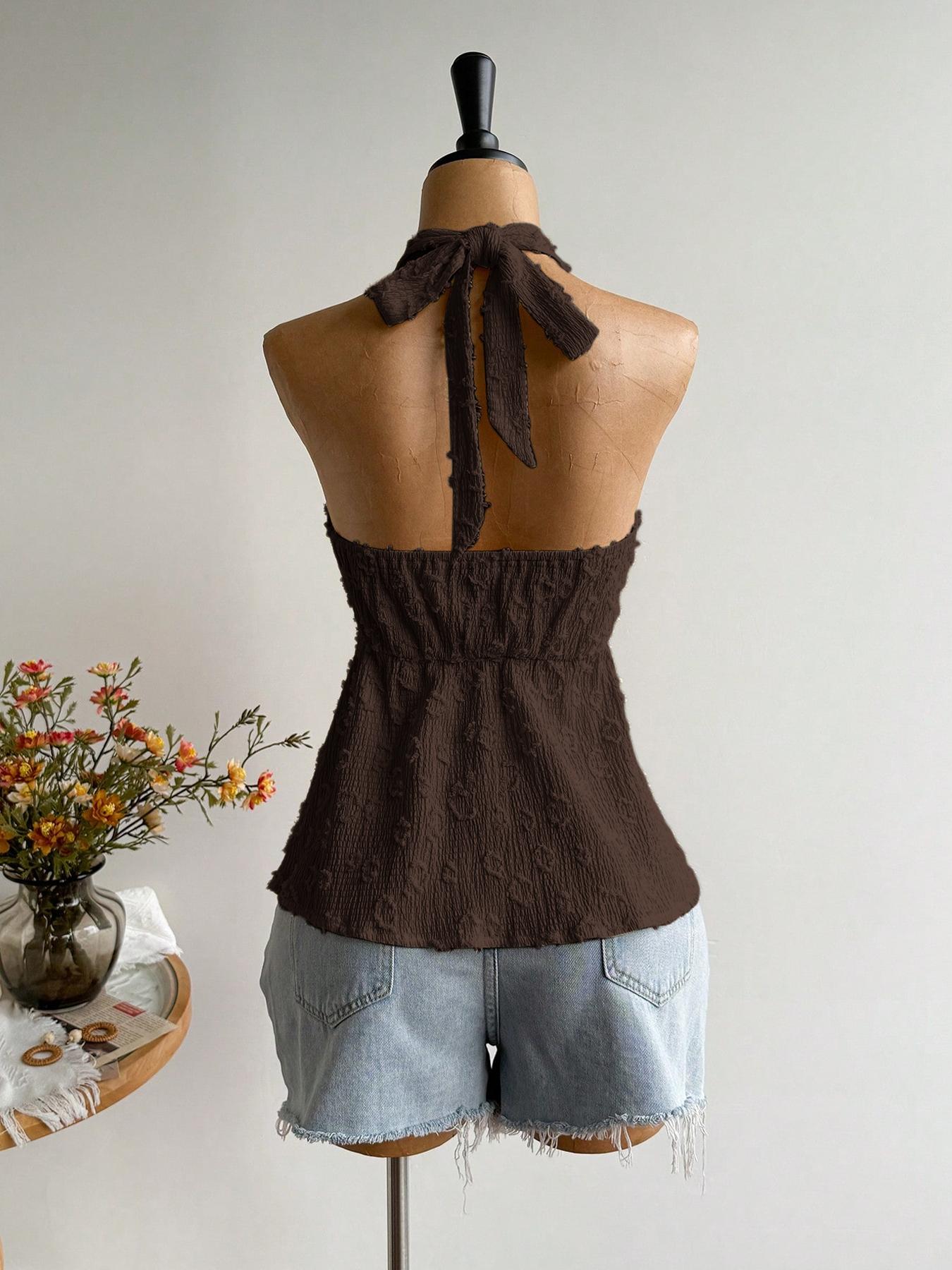 1 Piece Bohemian Style Fitted Backless Halter Top, Sleeveless, Lightweight, Aesthetic, Elegance, Perfect for Parties, Beach Trips, Music Festivals and Tropical Vacations 1 Piece Bohemian Style Fitted Backless Halter Top, Sleeveless, Lightweight, Aesthetic, Elegance, Perfect for Parties, Beach Trips, Music Festivals and Tropical Vacations