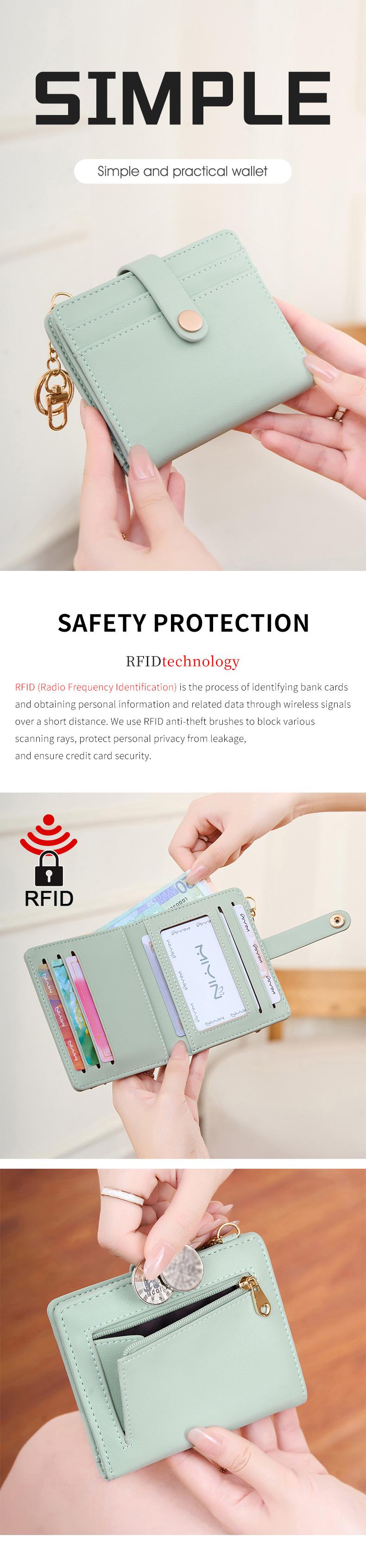 RFlD barrier, ultra-thin double fold credit card wallet,women's multifunctional, small and lightweight coinwallet, women's fashionable pocket wallet, designed forsecurity, unique design,ideal gift，Christmas Gift, Valentine's Day Gift, Rfid Wallet