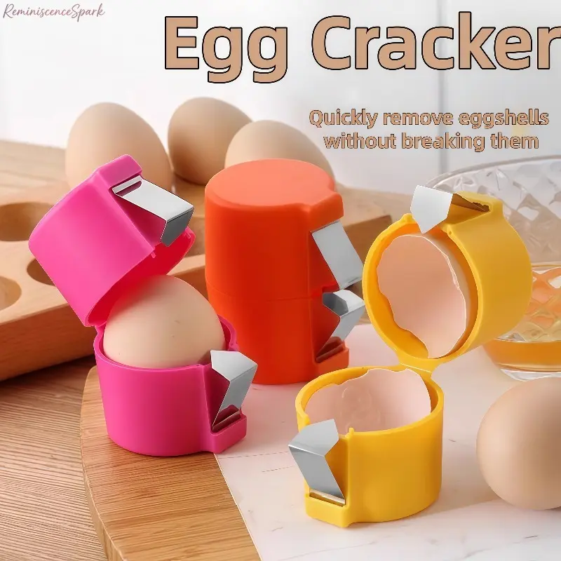 3pcs Automatic Eggshell Peeler and Cracker, Multifunctional Egg Shell Remover & Separator Kitchen Gadget, Easy-Clean Efficient Egg Peeling Tool, Works for Fresh & Boiled Eggs, Great for Daily Home Cooking & Practical Gift