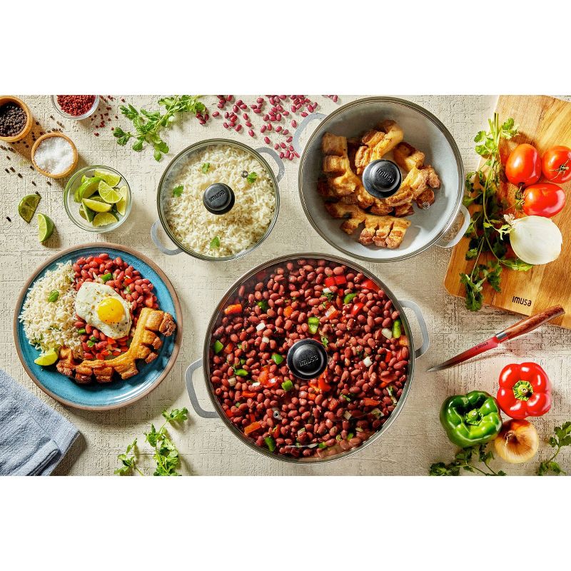 3pc Traditional Caldero Set with Glass Lid