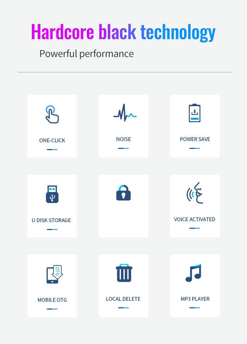 Professional voice recorder - One-click recording, excellent sound quality, long battery life, large storage capacity and support for text conversion