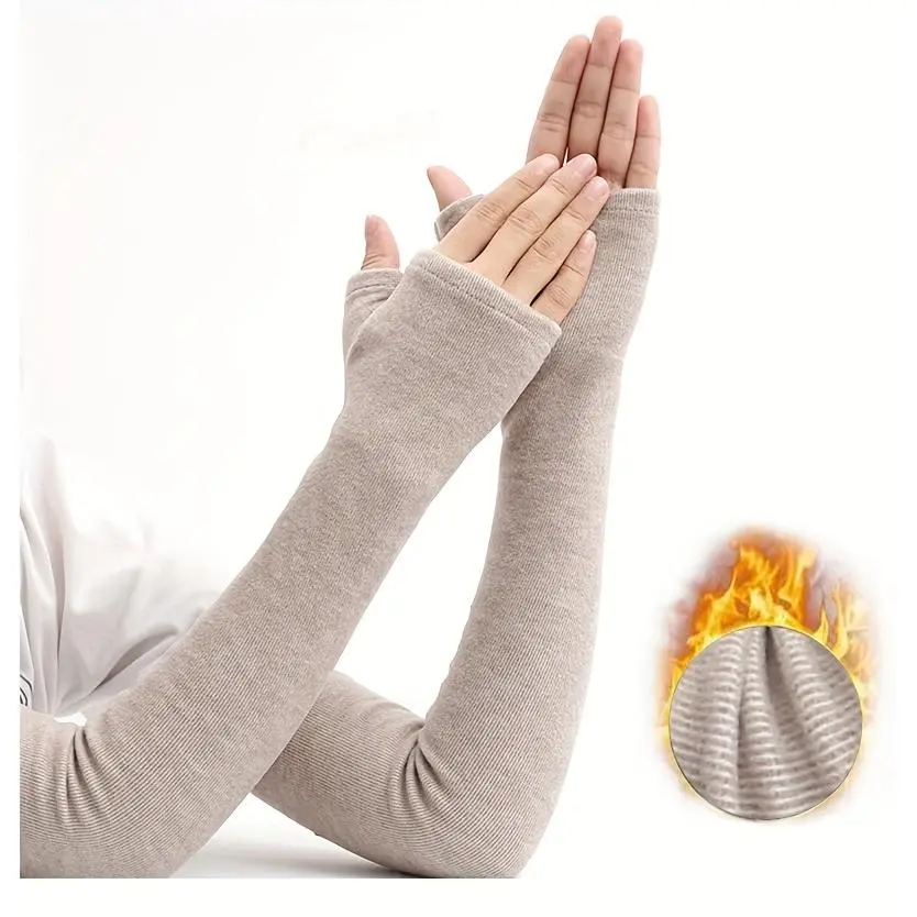 1 Pair/3 Pairs Cashmere Warm Arm Sleeves Women'S Autumn Winter Long Sleeve Arm Sleeves Men'S Thickened Fake Sleeves Arm Sleeves