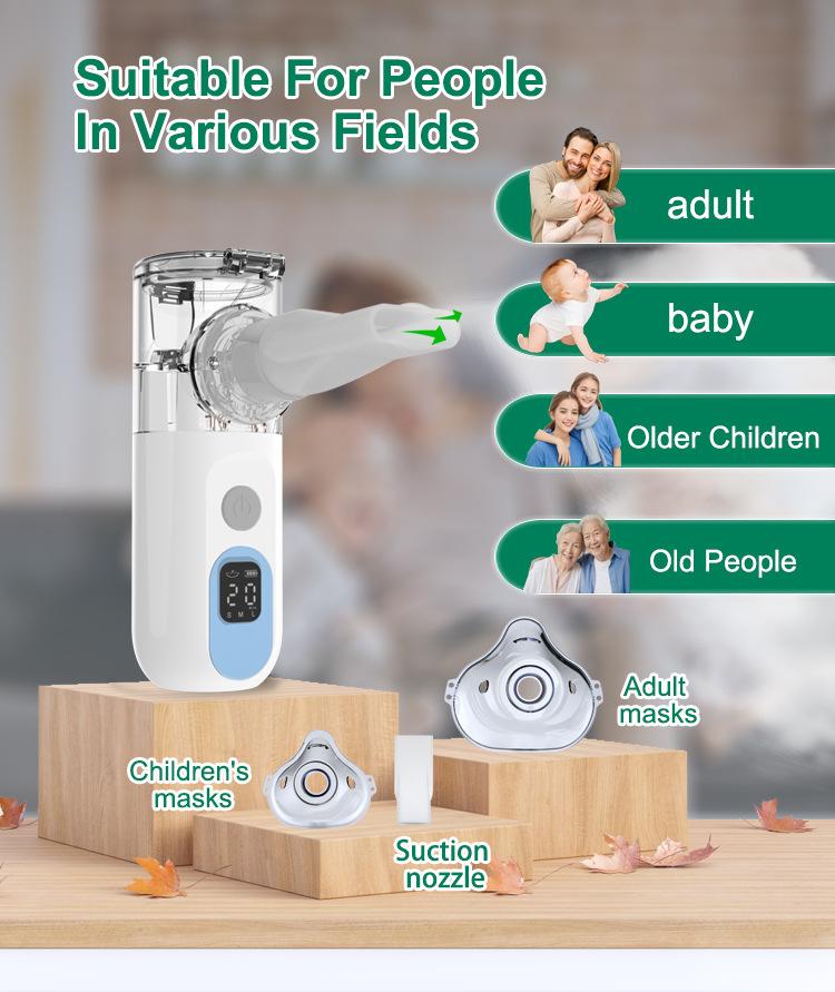 Mesh Nebulizer Portable Handheld USB Nebulizer with LED Display for On-the-Go Use and Easy Monitoring