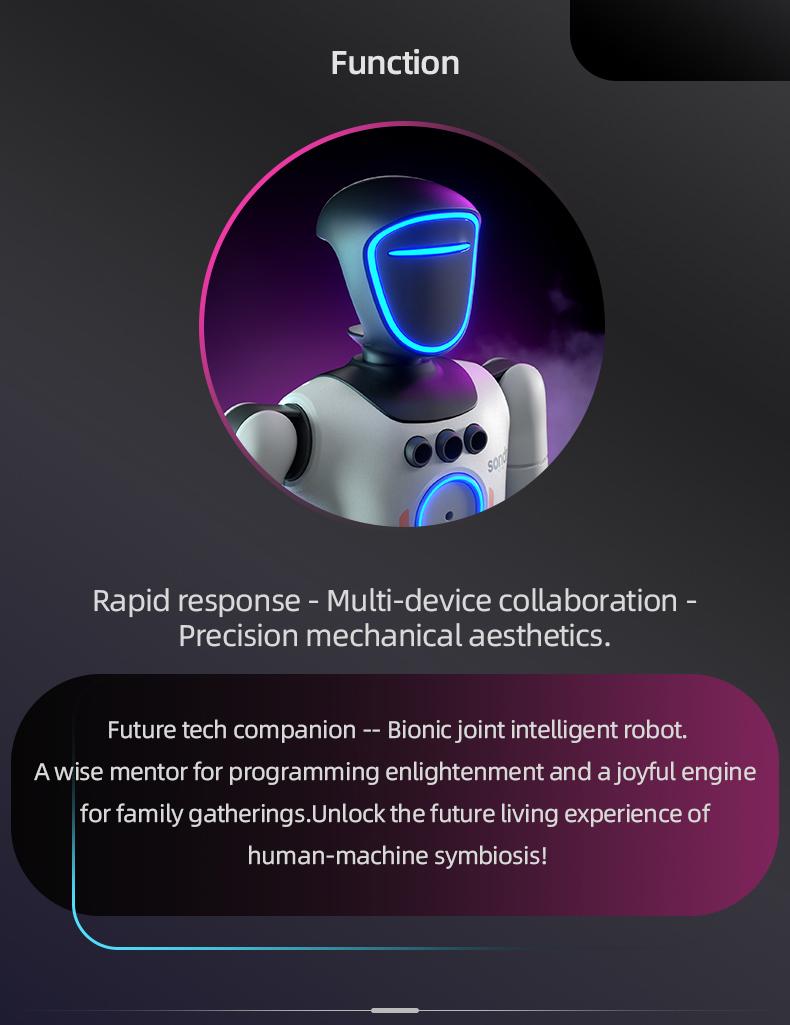 Bionic Joint Smart Robot, Realistic Robot, Intelligent Programming Language Recording Gesture Control, Multifunction Walks Slides Sings Dances Emotion Toy Ai Gift