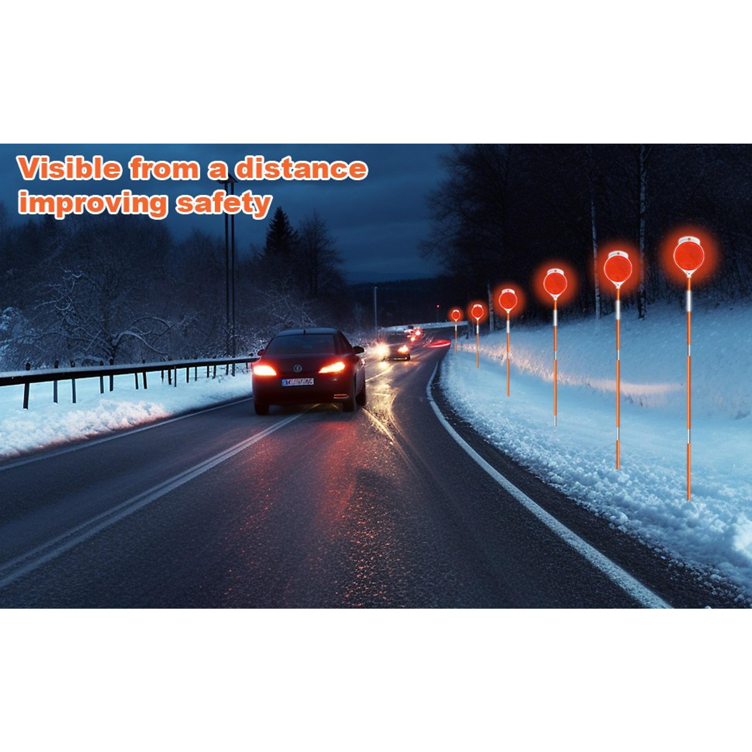 10 Pack 48 Inch Orange Fiberglass Reflective Driveway Markers with Double Sided Reflectors and Reflective Tape for Parking Lots, Walkways and SidewalksGift 10 Pack 48 Inch Orange Fiberglass Reflective Driveway Markers with Double Sided Reflectors and Reflective Tape for Parking Lots, Walkways and SidewalksGift