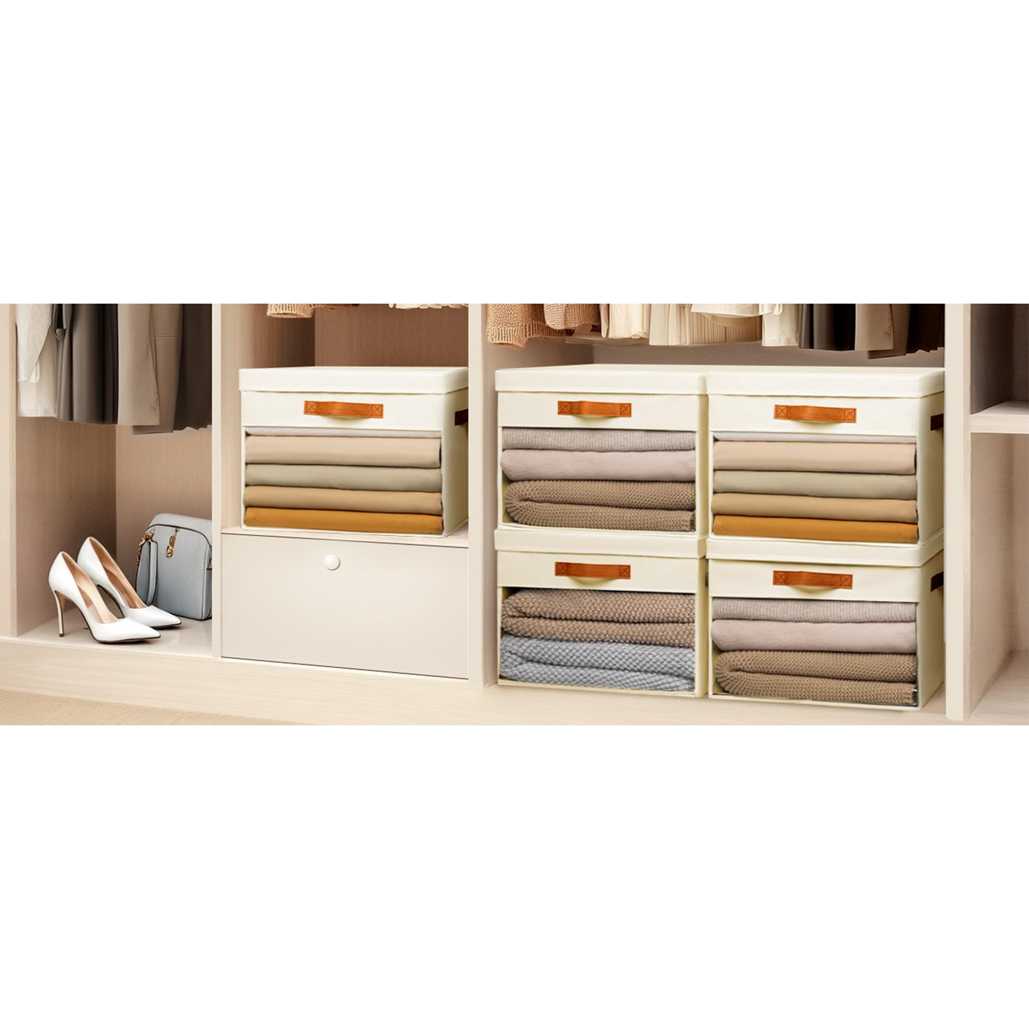 Large Fabric Storage Bins with Lids - Closet Storage OrganizersGift