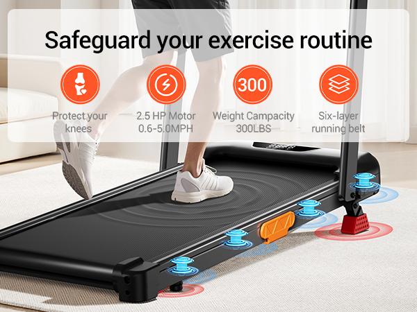 UMAY Fitness Under Desk Treadmill, High Definition Big Screen Walking Pad for Home Small, 2.5 HP Quiet Brushless, for Home Office
