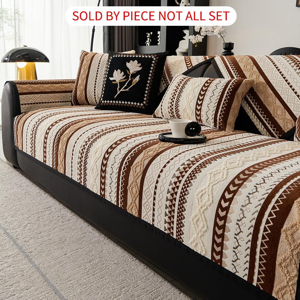 Boho Style Geometric Pattern Sofa Cover, Non-slip Sofa Mat, Fashionable Sofa Protector, Dustproof Sofa Protector, Durable Home Essentials for Living Room #TOP PICKS