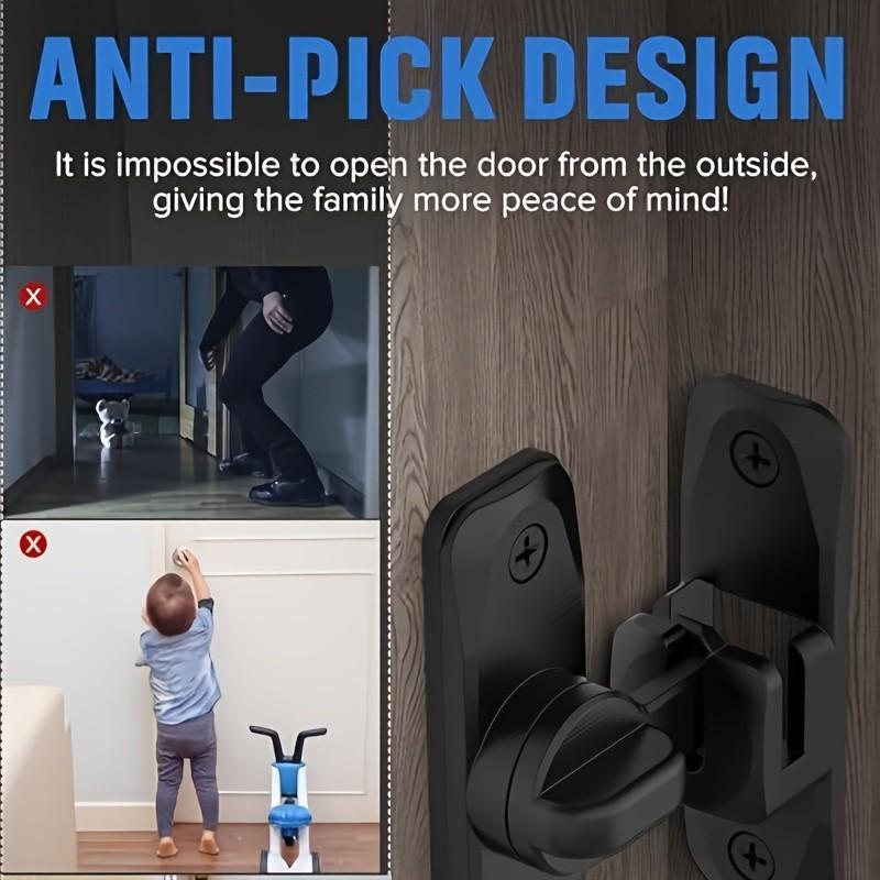Security Door Lock Handle, Adjustable Slide 90°/180°, Anti-Pick Mechanism, Includes Screws, Durable Structure, Surface, Door Reinforcement, Door Hardware detail 7