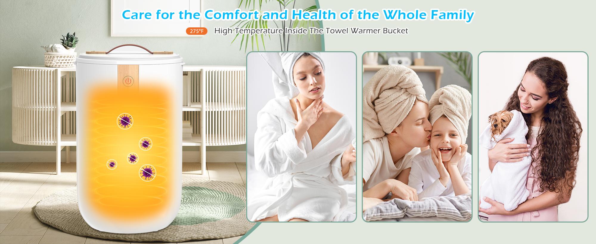 Keenray Towel Warmer for Bathroom, Towel Warmer Bucket with Heating Progress Bar, Fragrant Disc Holder, Leather Handle, Auto Shut-Off Towel Bucket Fits Up to Two 40" x 70" Oversized Towels, Blankets Keenray Towel Warmer for Bathroom, Towel Warmer Bucket with Heating Progress Bar, Fragrant Disc Holder, Leather Handle, Auto Shut-Off Towel Bucket Fits Up to Two 40" x 70" Oversized Towels, Blankets