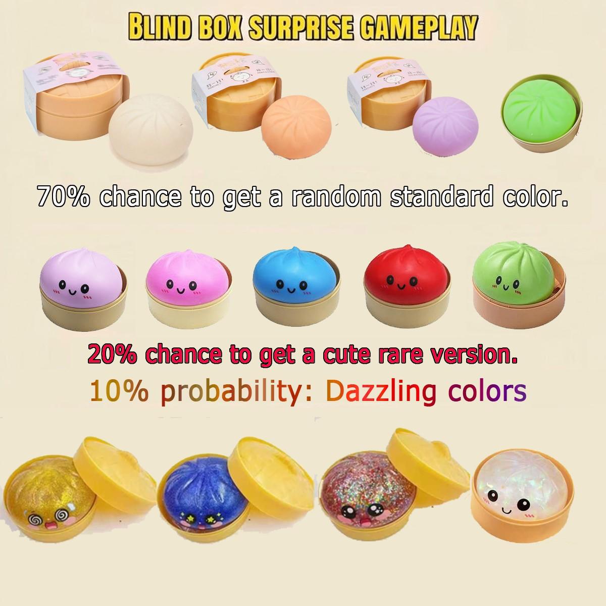 Stress Relief Toy Colorful Dumpling Decompression Ball, Sensory Stress Relief Toy, Squeezeable Doughball, Hand Pressure Reliever, Stress Relief Gadgets