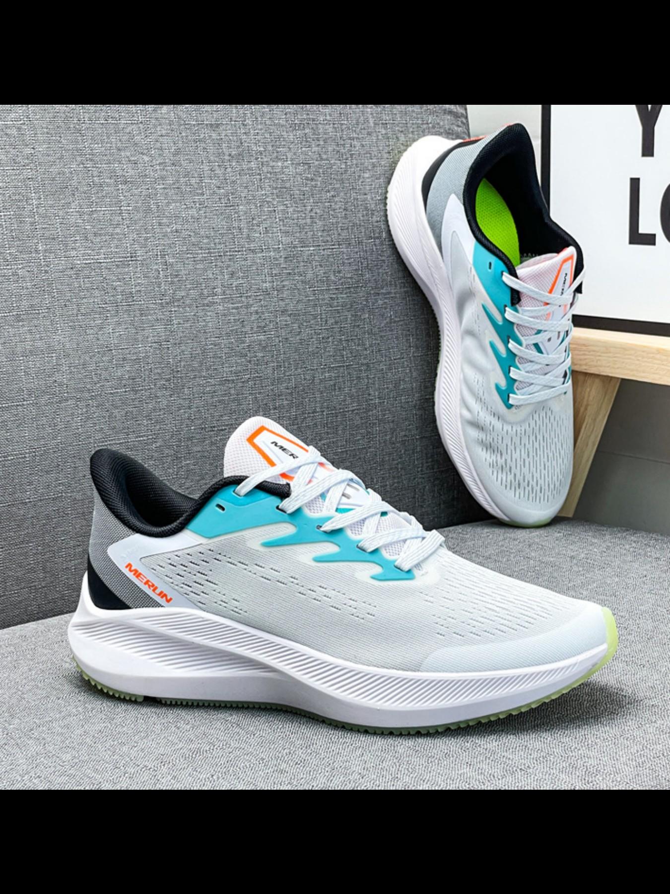 Meng Run W7 Seamless Mesh Running Shoes, Lightweight Design, Sporty Fit, Breathable Knit Upper, Universal Slip-On Sole