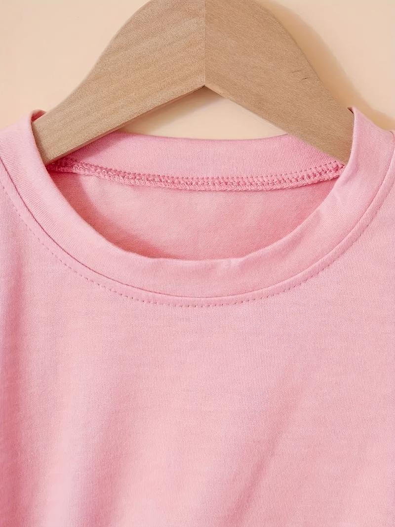 Halloween Christmas Costume Set, Witch Pattern Print 2-Piece Girls Casual Sports Short Sleeve & Bell Bottoms, Youth Trendy Sportswear