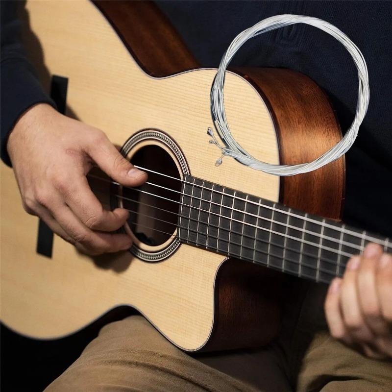 6pcs/set Classical Guitar Strings Set Plating Super Light Classic Guitar Clear Nylon Silver Strings Silver Plated Copper