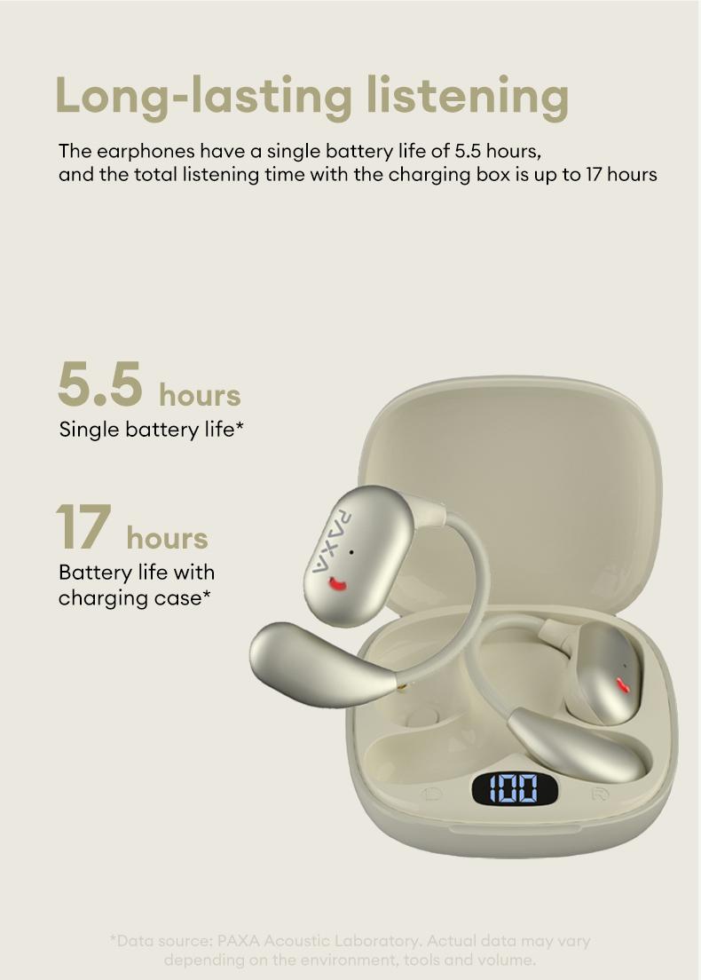 KC10 Bluetooth Earphones,OWS Wireless Bluetooth 6.0 Earbuds High-Fidelity Robust Bass Sound Headphones Ultra-Comfort Ergonomic Ear-Hanging Electronic Headsets