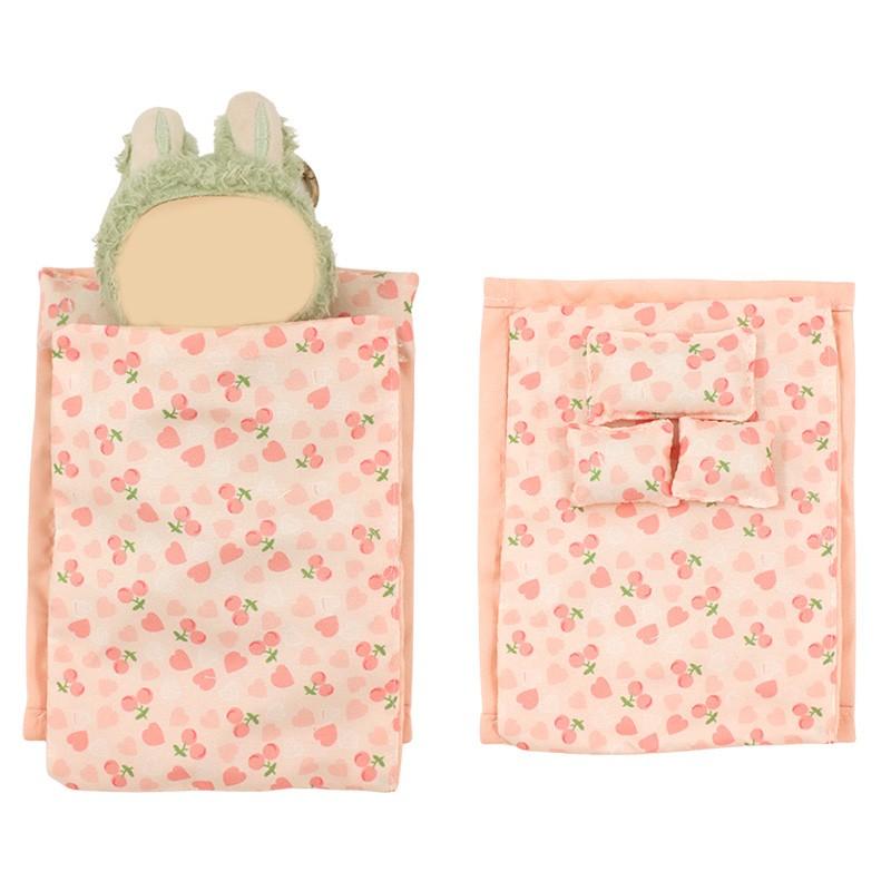 Labu Bedding Set, First & Second Generation Blind Box Pullbubu Sitting Party Doll Clothes Accessories Handmade Bedding Sheet Quilt Pillow