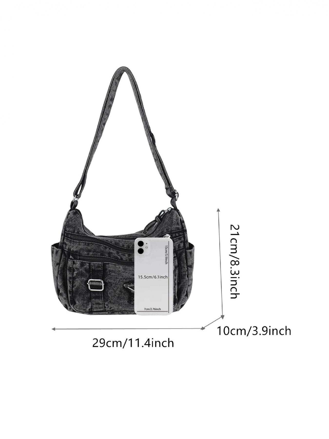 Casual and fashionable multi pocket star pattern design bag Embellished Shoulder Bag can be worn on one shoulder or diagonally