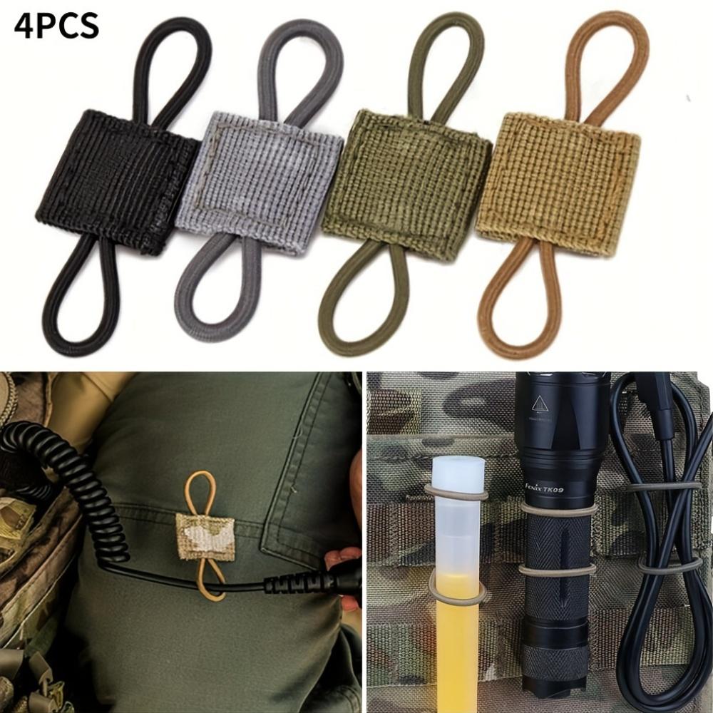 4pcs Multi-Color Durable Polyester MOLLE Backpack Clips with Elastic Webbing Lock - Ideal for Securing Gear on Tactical Packs