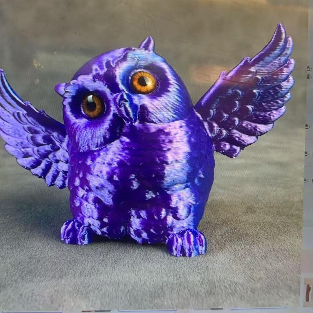 3D Printed New Owl Jointed Action Figure, Realistic Multi-Color Collectible Ornament, Detailed Design for Display & Collection