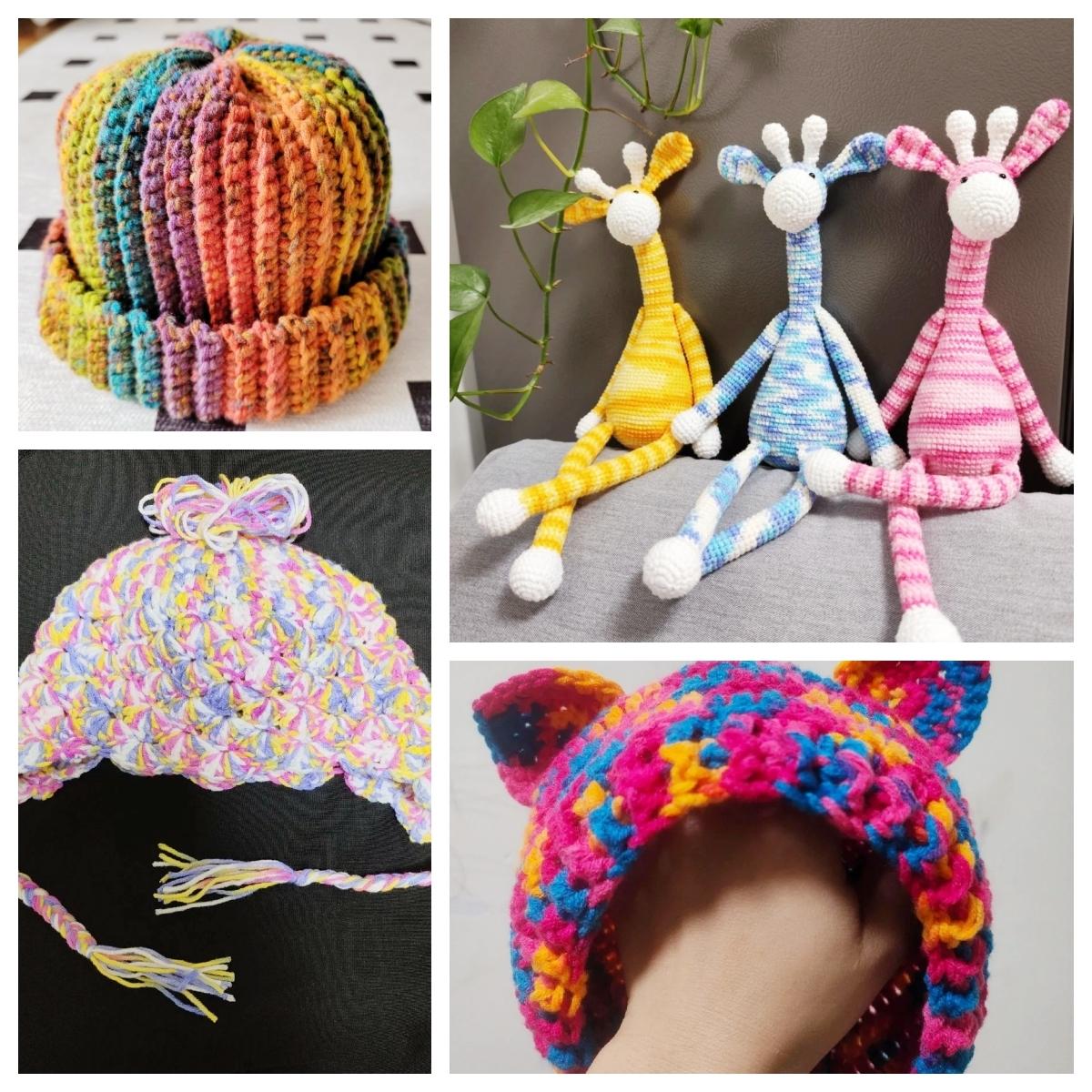 6pcs Gradient Color Yarn Set, Soft Polyester Thread for Knitting & Crochet Projects, Ideal for Clothing, Slippers, Handbags