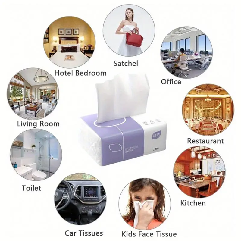 3/6pc Tissue Paper, Random Color, 60 Sheets Per Pack, 4-Ply Thickened Napkins, Portable Facial Tissues, Small Pack Soft Toilet Paper, Tissues