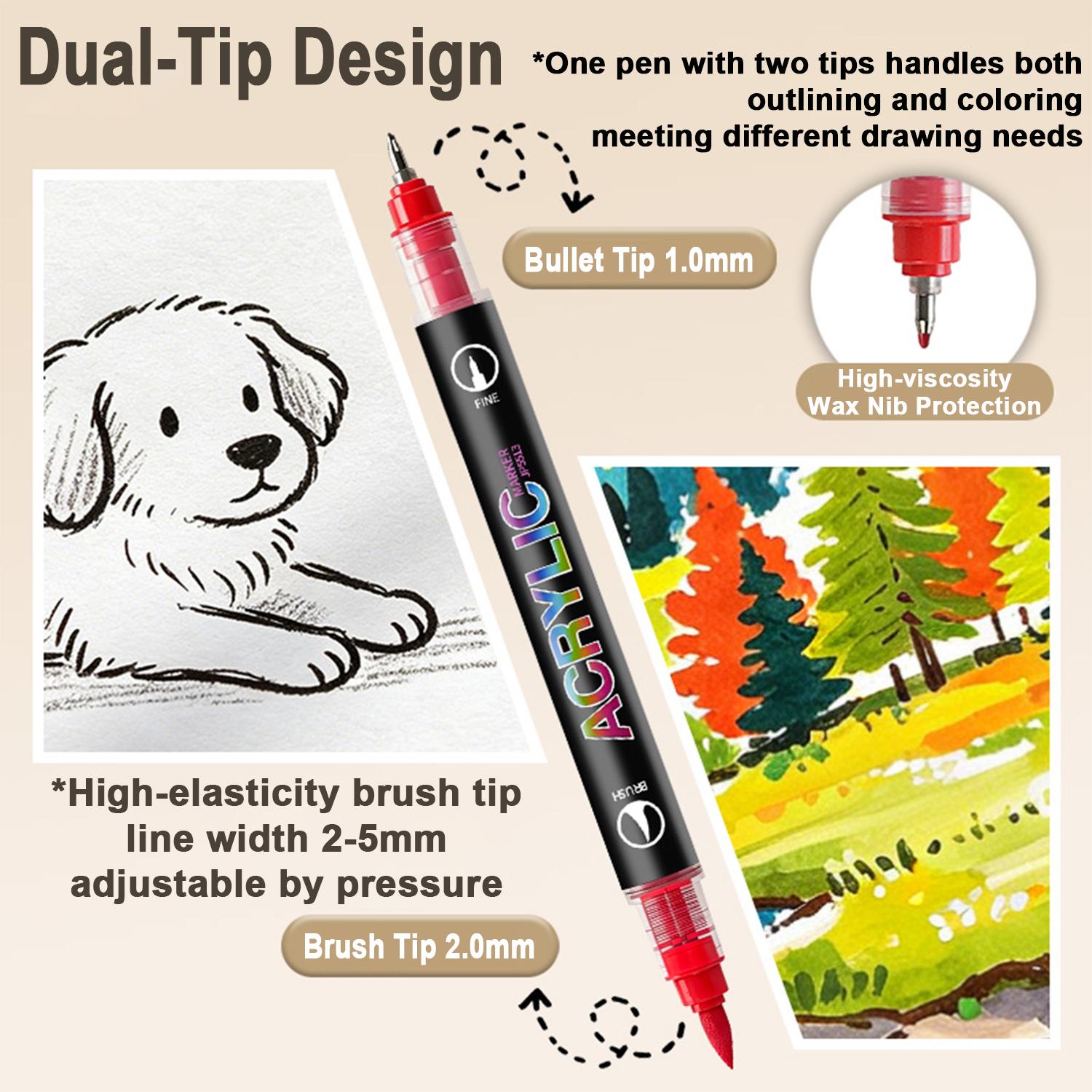 Metallic Color Markers 12/24/36/48/60/72 Colors, Non-Transparent Art Pens for DIY, Anime, School Supplies, New Condition