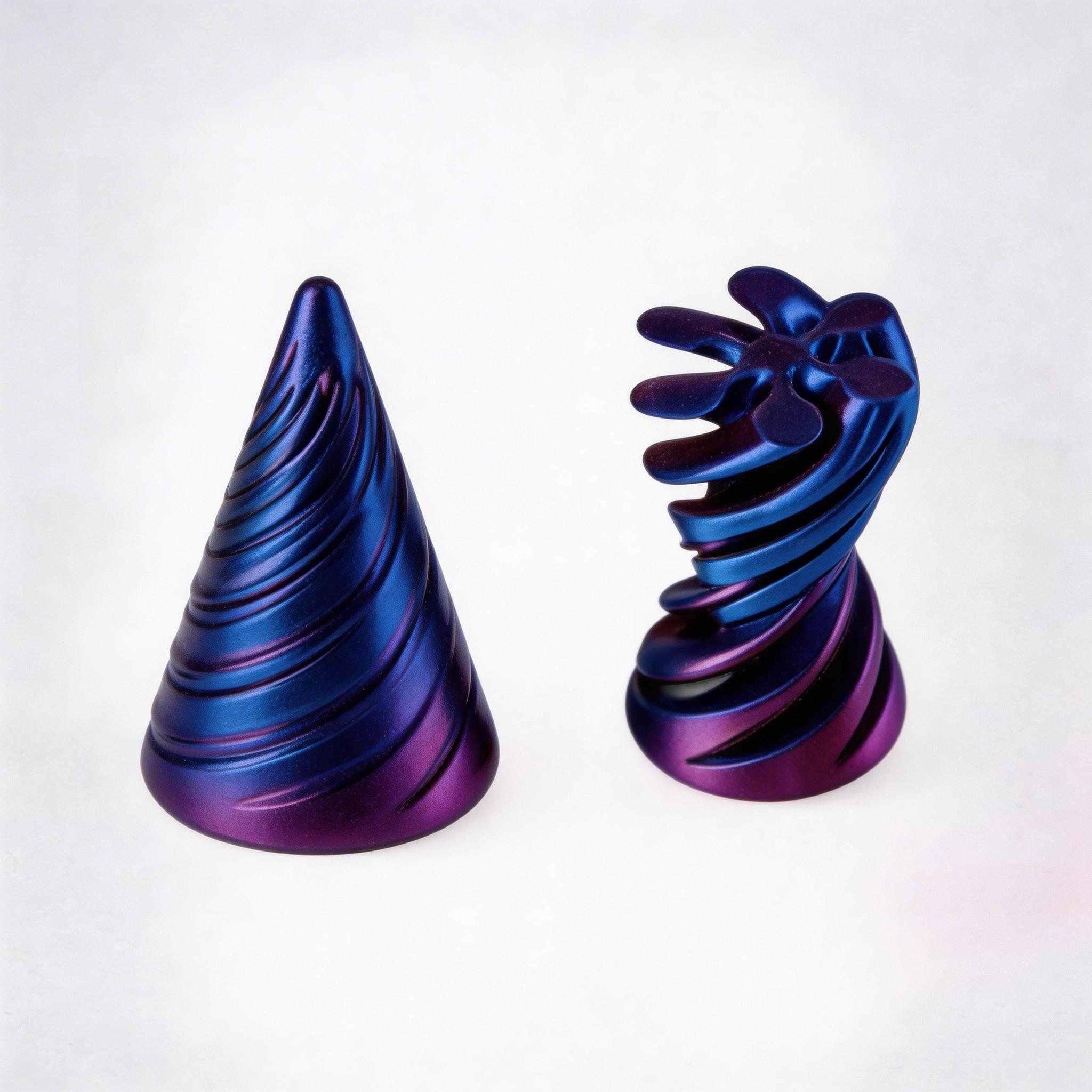 4pcs 3D Printed Spiral Cone Stress Relief Toy, Trendy Colorful Rotating Cone, Adult Finger Stress Toy, Kids Educational Creative Toy, Office Desk Stress Reliever