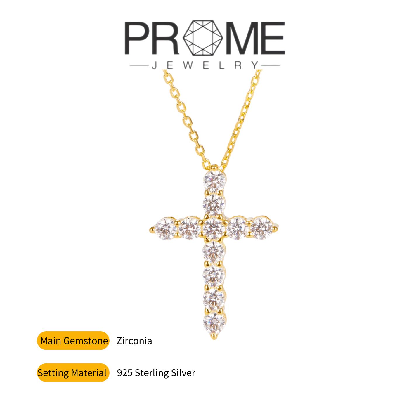 （TY018）S925 Sterling Silver Cross Pendant Necklace Simple Design, Sparkling and Charming, Perfect Gift for Women’s Daily Wear