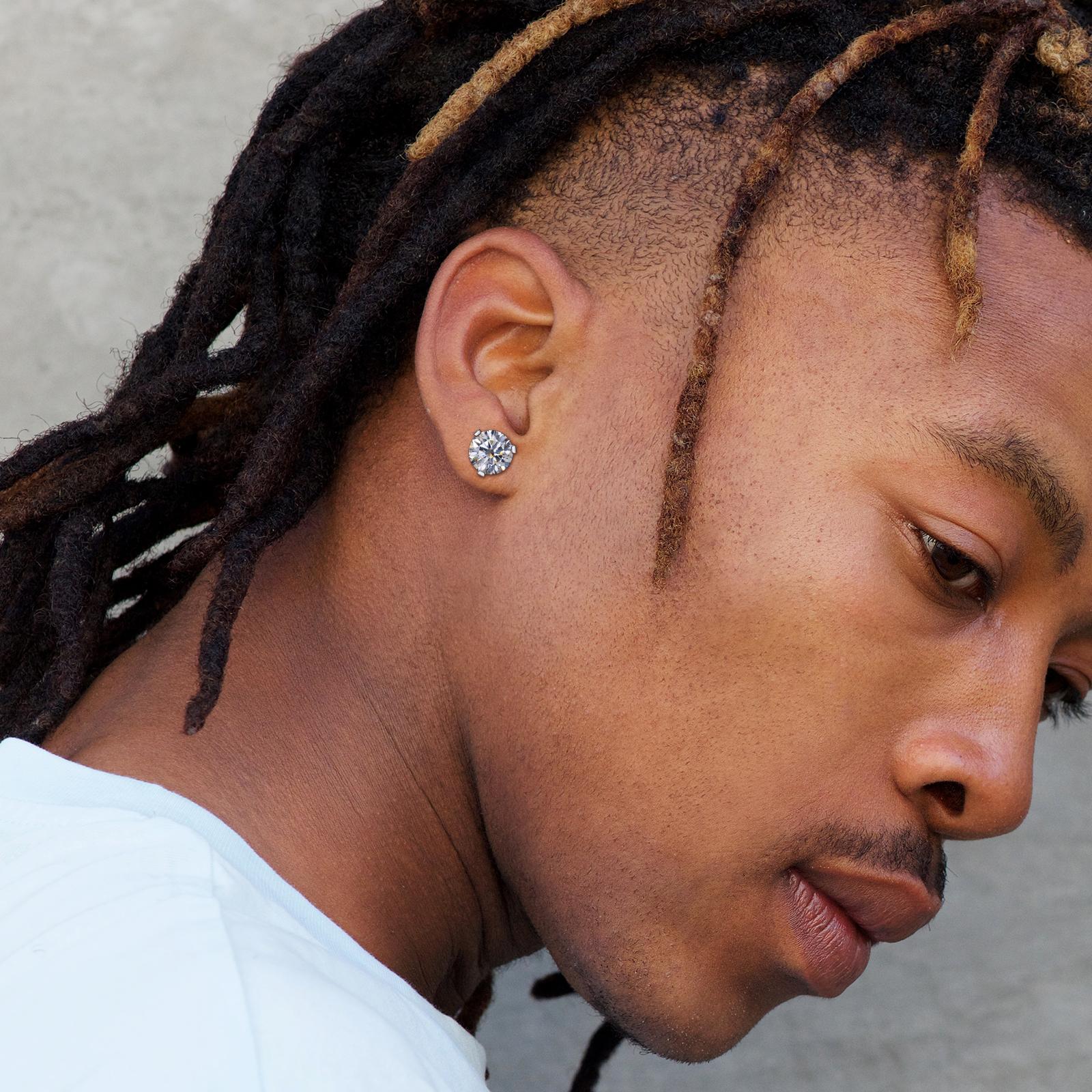 【#E50】UCCIYO Lab-created moissanite Earrings For Women S925 Sterling Silver Stud Earring Men Hip Hop Jewelry Couple Gift