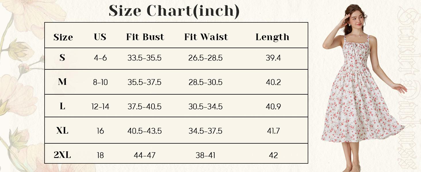 【Valentine's Day Limited】Grace Karin Women's Floral Midi Dress Corset Sundresses 2026 Summer Spring Vacation Milkmaid Dresses