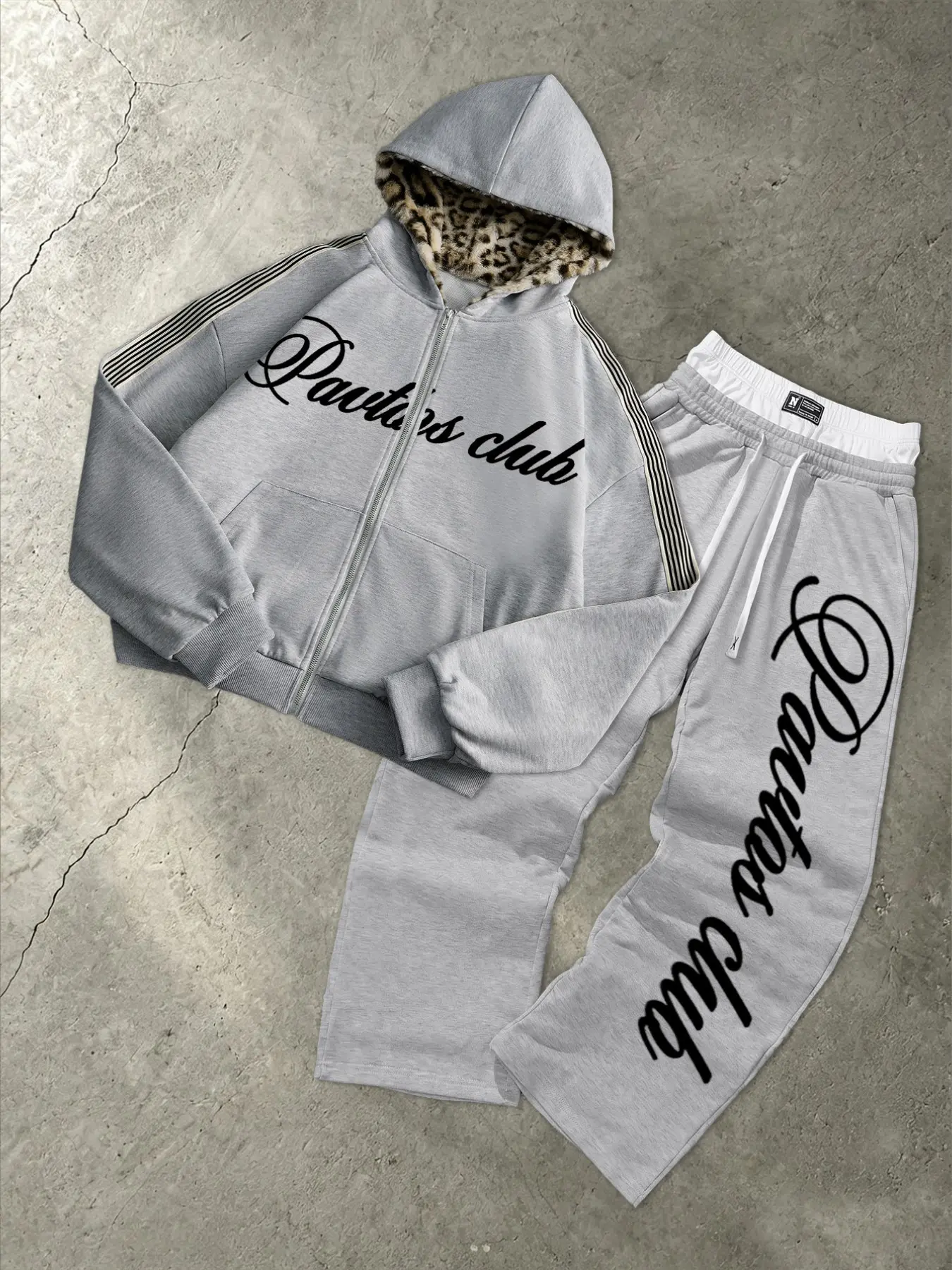 Men's Vintage Hooded Sweatshirt Set, Letter Print Sweatsuit, Loose Fit Knit Sportswear, Y2K Street Style, Unisex Couple, Casual Loose Tracksuit, Perfect Gift