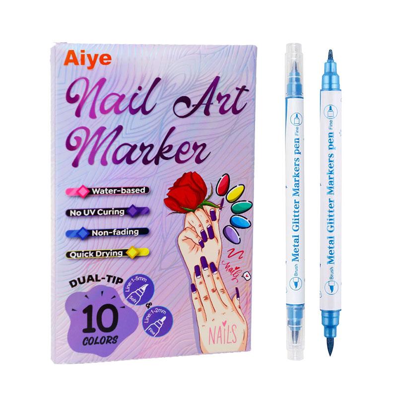 One Set Acrylic Paint Nail Art DIY Football Fan Pattern Body Tattoo Pen French Beauty Outline Pen Daily Use Cosmetic Makeup