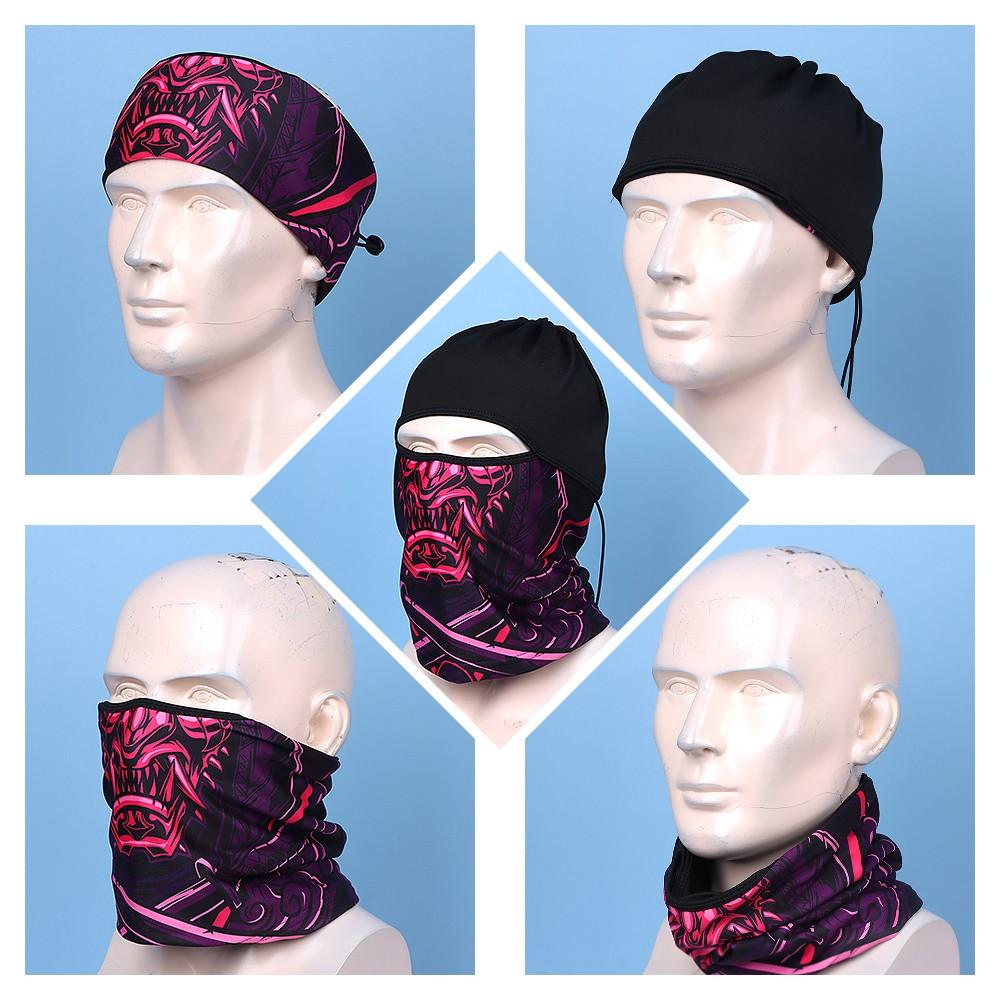 Winter Thickened Warm Head Cover, Multi-Function Face Mask Scarf Hat, Stylish Print Balaclava for Outdoor Sports Ice Fishing Cycling Hiking Skiing