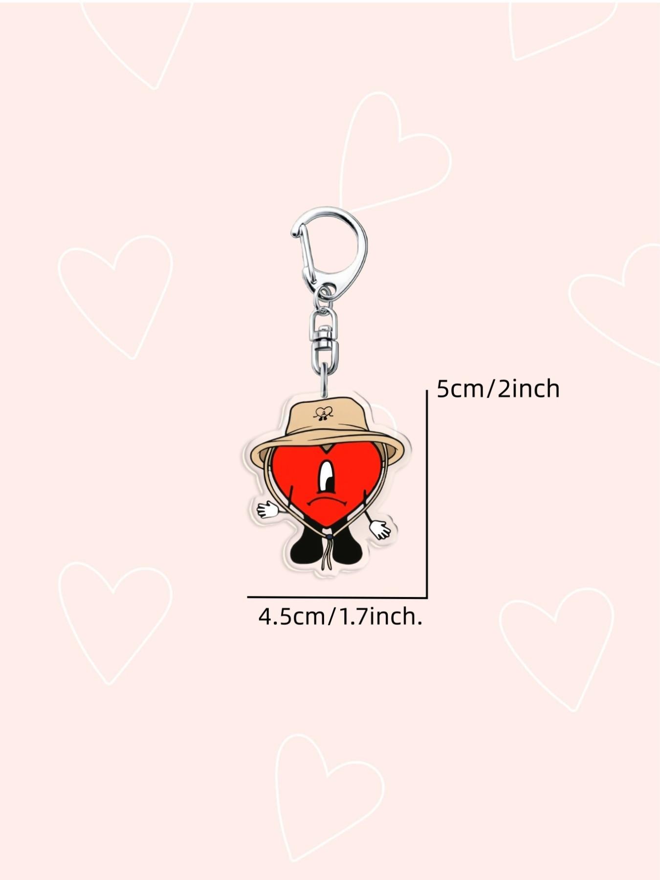 Cosplay Singer Bad Rabbit Red Heart Acrylic Keychain Cute Frogs and Sharks bagcharm Cute phone Pendant Keyrings Jewelry Accessories For Fan Gifts