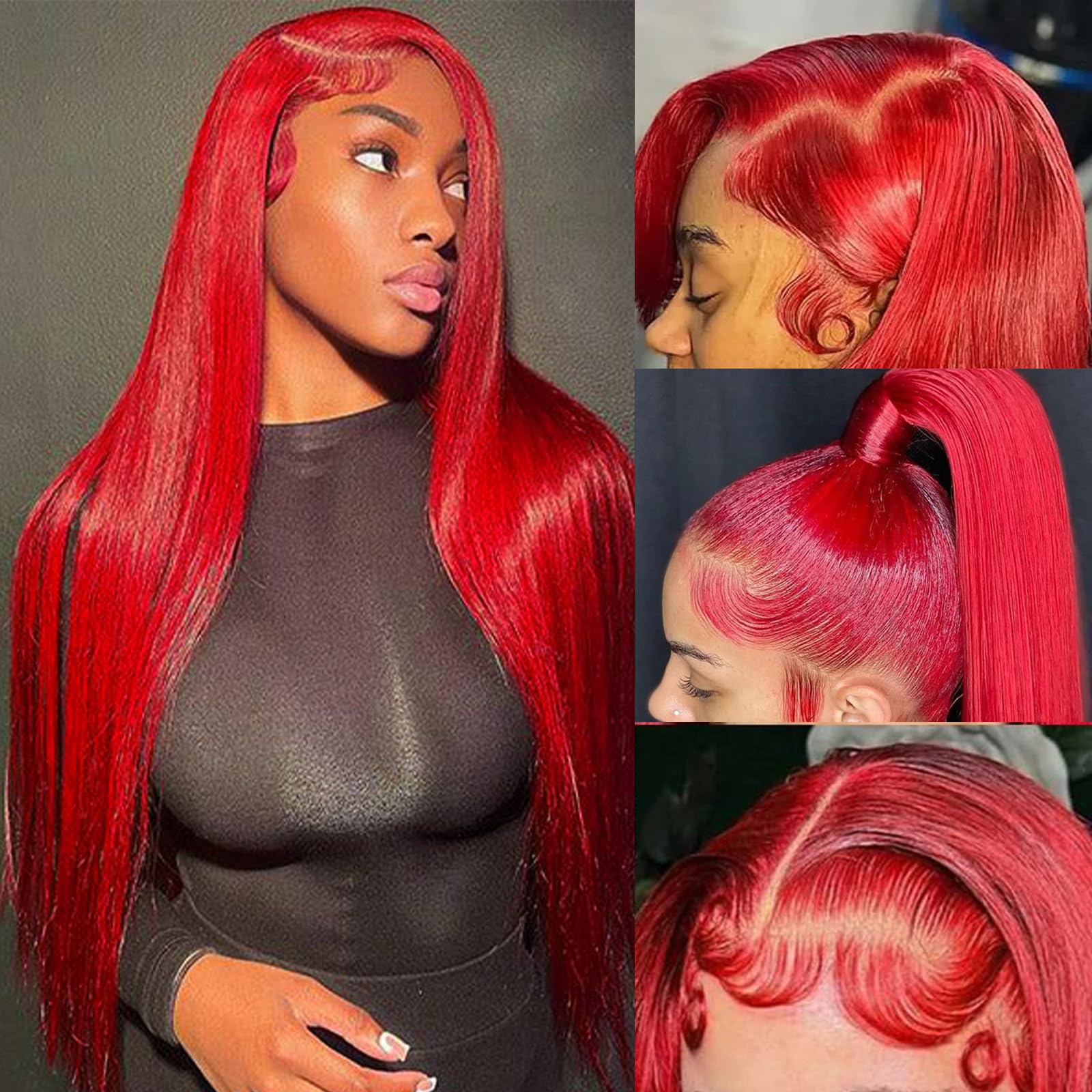 613 Blonde HD 13x6 Lace Frontal Wigs 40 Inch Pre plucked 13x4 Hot Red Straight Blonde Lace Front Human Hair Wigs For Women Can Be Dyed 180% Density