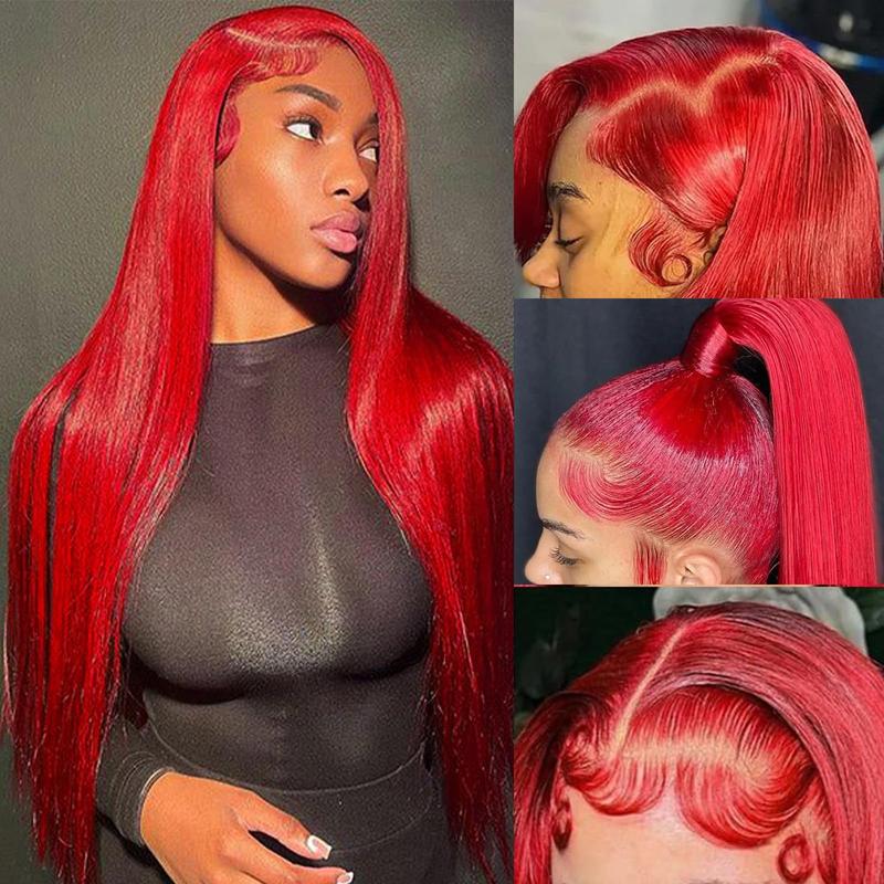 613 Blonde HD 13x6 Lace Frontal Wigs Pre plucked 13x4 Hot Red Straight Blonde Lace Front Human Hair Wigs For Women Can Be Dyed 180% Density