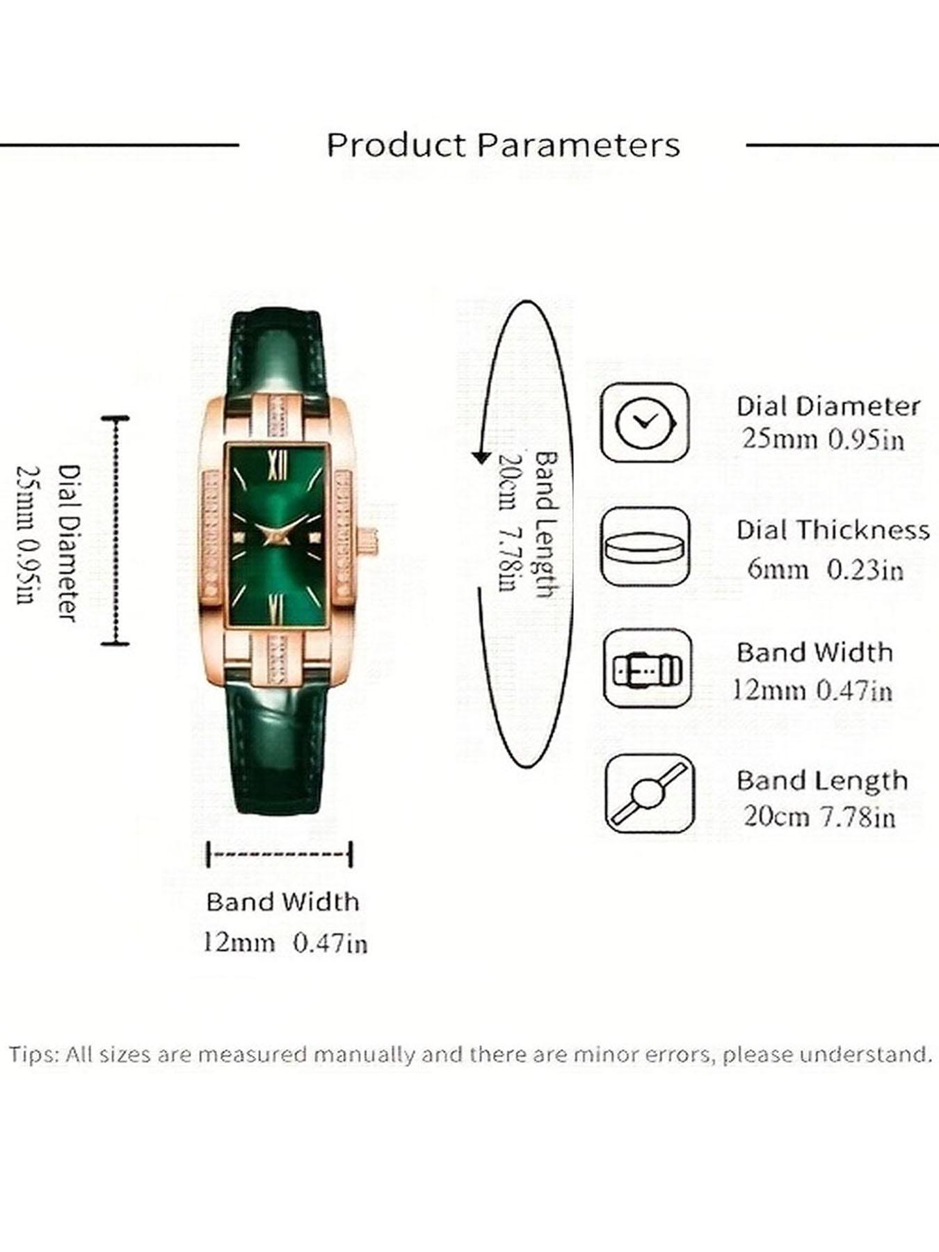 Fashionable and Elegant Women's Watches, Square Women's Quartz Leather Straps, Luxurious Women's Watches, Suitable for Gatherings and Daily Wear, Gifts for Friends